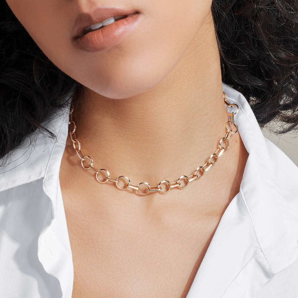 The Ecksand Iconic Duel Oversized Gold Chain Necklace shown with  in 