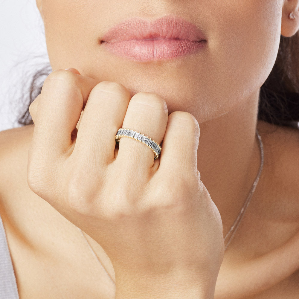 2.5ctw Blue Sapphire and Diamond Eternity Ring