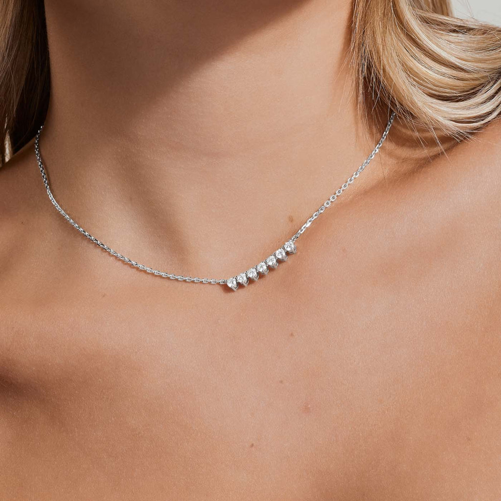 The Ecksand Seven-Diamond Bar Necklace shown with  in 