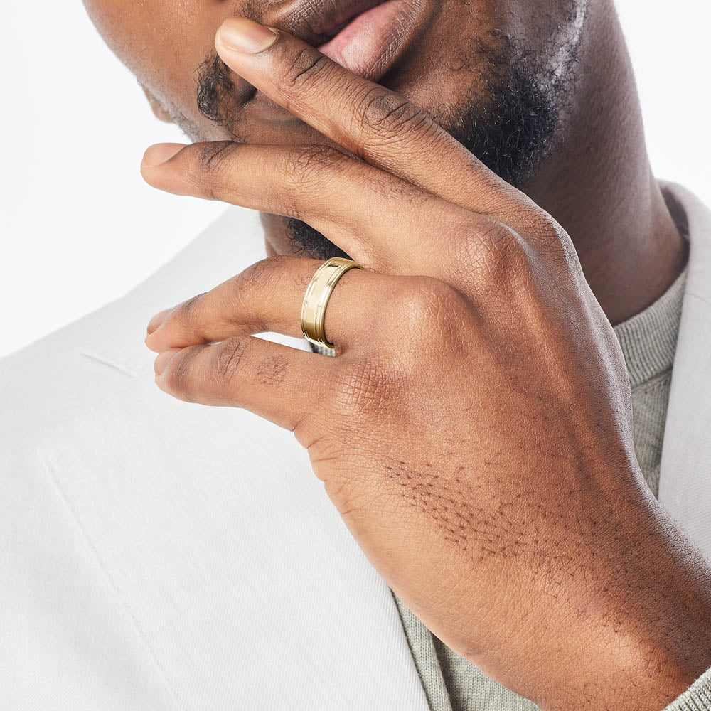 Wedding Band Ring On Middle Finger Man Pointer Finger Middle