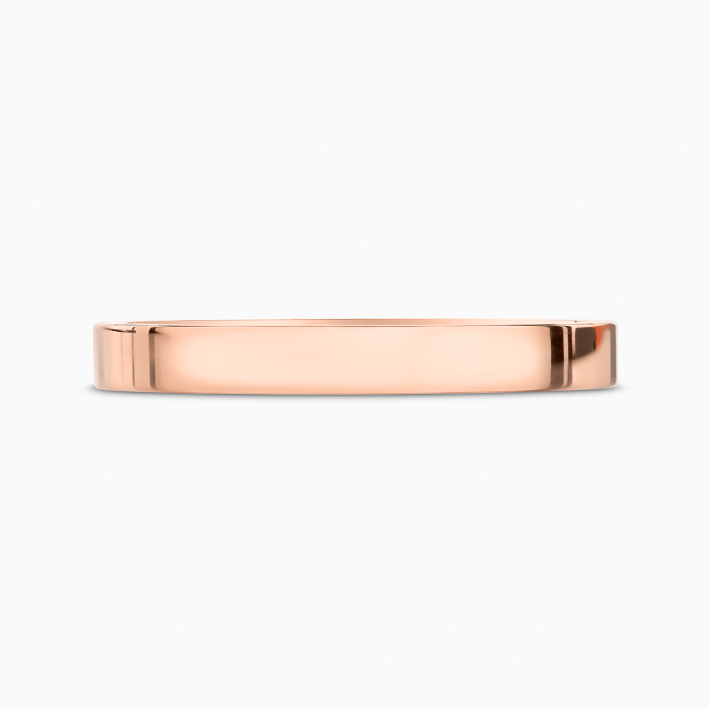 The Ecksand Flat Mirror-Finish Wedding Ring shown with Band: 2mm in 14k Rose Gold