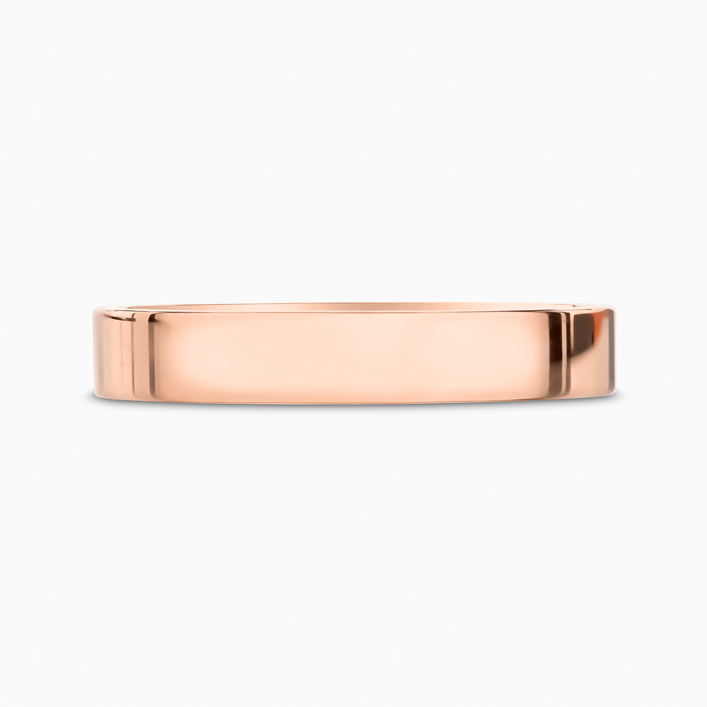 The Ecksand Flat Mirror-Finish Wedding Ring shown with Band: 3mm in 14k Rose Gold