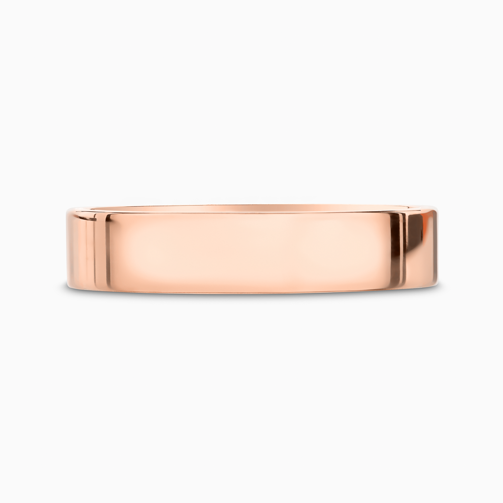The Ecksand Flat Mirror-Finish Wedding Ring shown with Band: 4mm in 14k Rose Gold