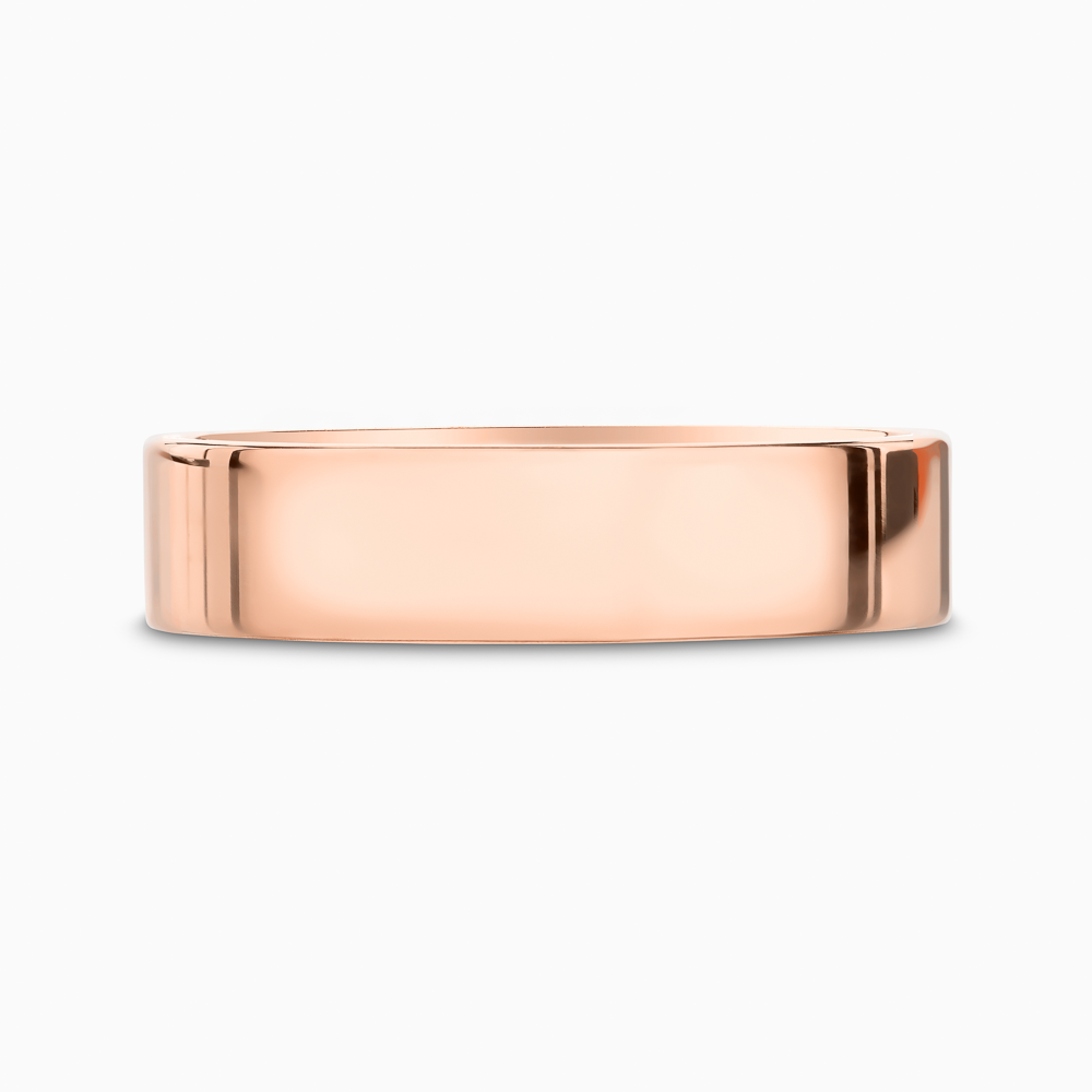 The Ecksand Thick Flat Mirror-Finish Wedding Ring shown with Band: 5mm in 14k Rose Gold