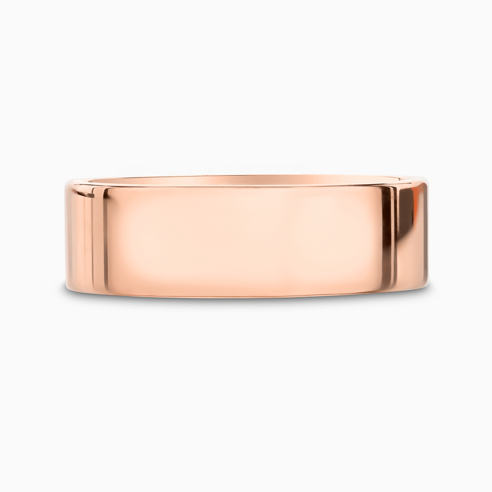 The Ecksand Thick Flat Mirror-Finish Wedding Ring shown with Band: 6mm in 14k Rose Gold