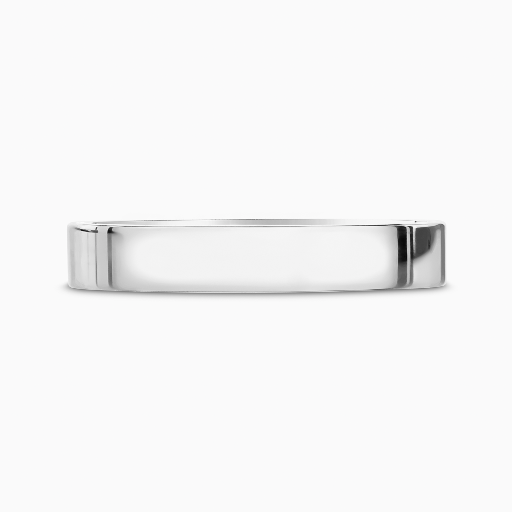 The Ecksand Flat Mirror-Finish Wedding Ring shown with Band: 3mm in 18k White Gold