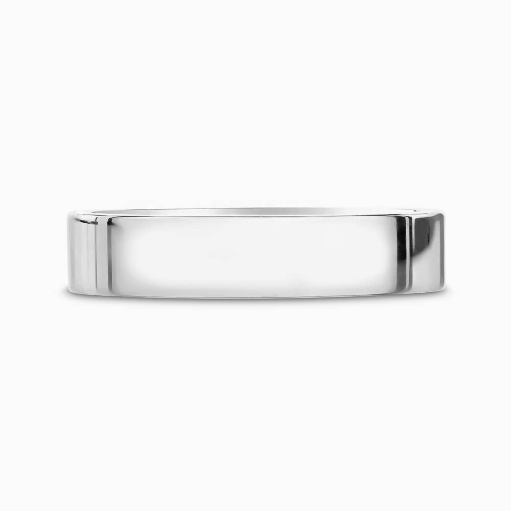 The Ecksand Flat Mirror-Finish Wedding Ring shown with Band: 4mm in Platinum