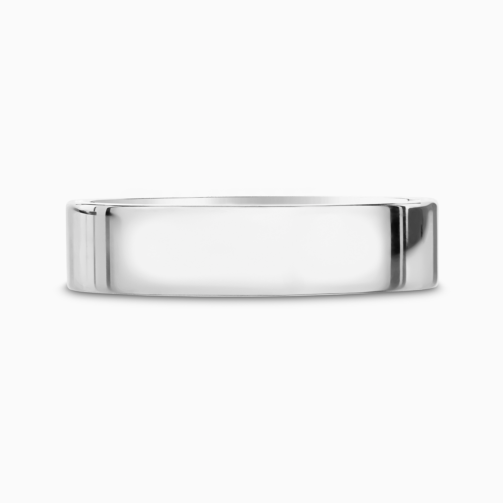 The Ecksand Thick Flat Mirror-Finish Wedding Ring shown with Band: 5mm in 18k White Gold
