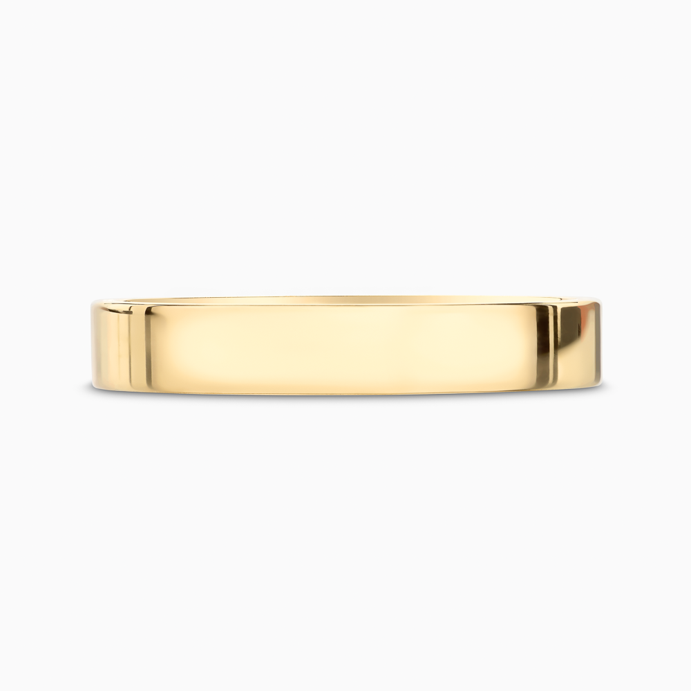 The Ecksand Flat Mirror-Finish Wedding Ring shown with Band: 3mm in 18k Yellow Gold