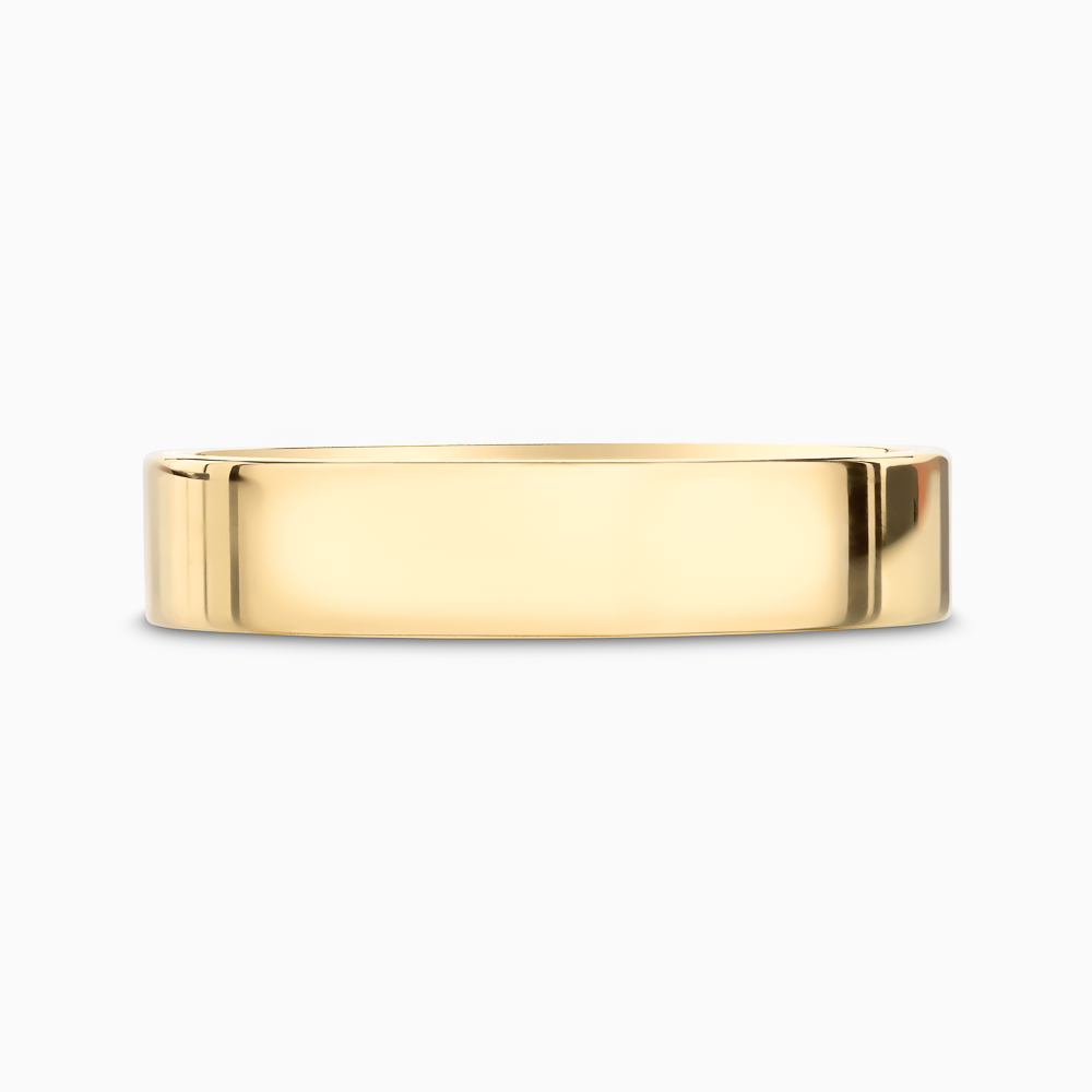 The Ecksand Flat Mirror-Finish Wedding Ring shown with Band: 4mm in 18k Yellow Gold