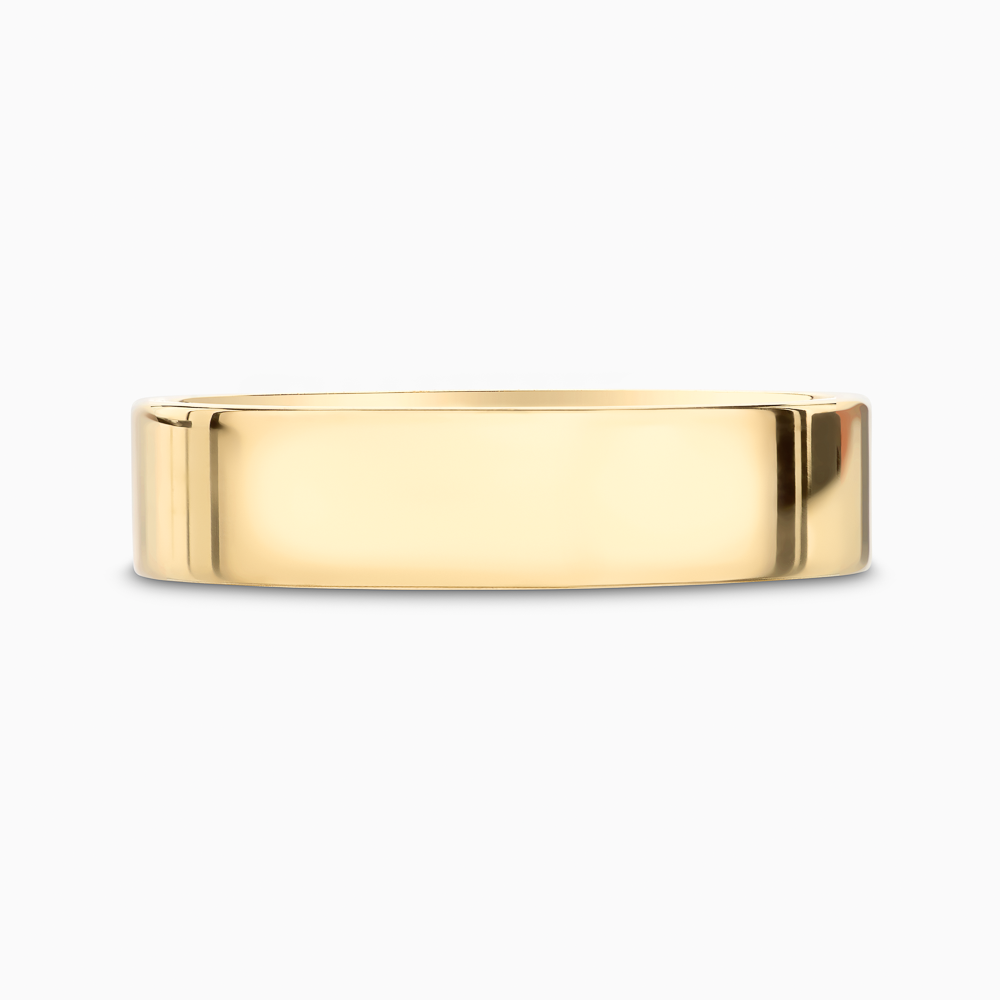 The Ecksand Thick Flat Mirror-Finish Wedding Ring shown with Band: 5mm in 18k Yellow Gold