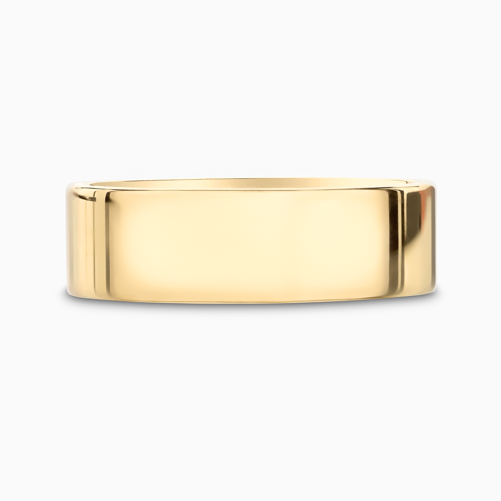 The Ecksand Thick Flat Mirror-Finish Wedding Ring shown with Band: 6mm in 18k Yellow Gold