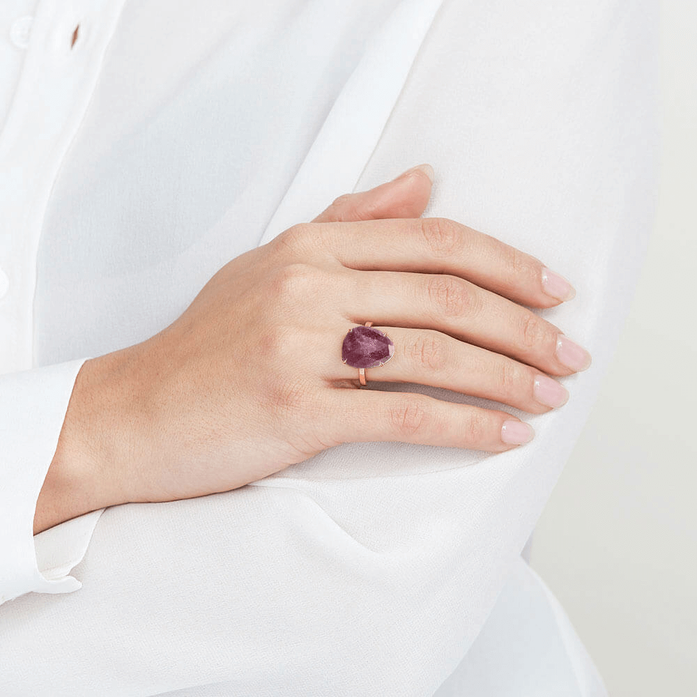 The Ecksand Rose-Cut Ruby Cocktail Ring shown with  in 