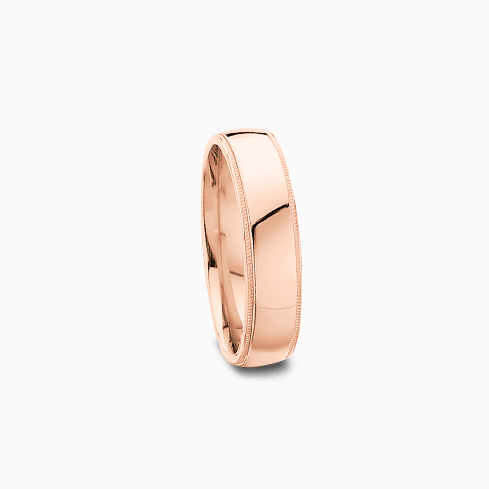 The Ecksand Milgrain Edge Wedding Ring shown with Band: 4mm in 14k Rose Gold