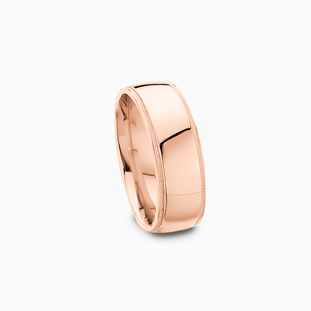 The Ecksand Thick Milgrain Edge Wedding Ring shown with Band: 6mm in 14k Rose Gold
