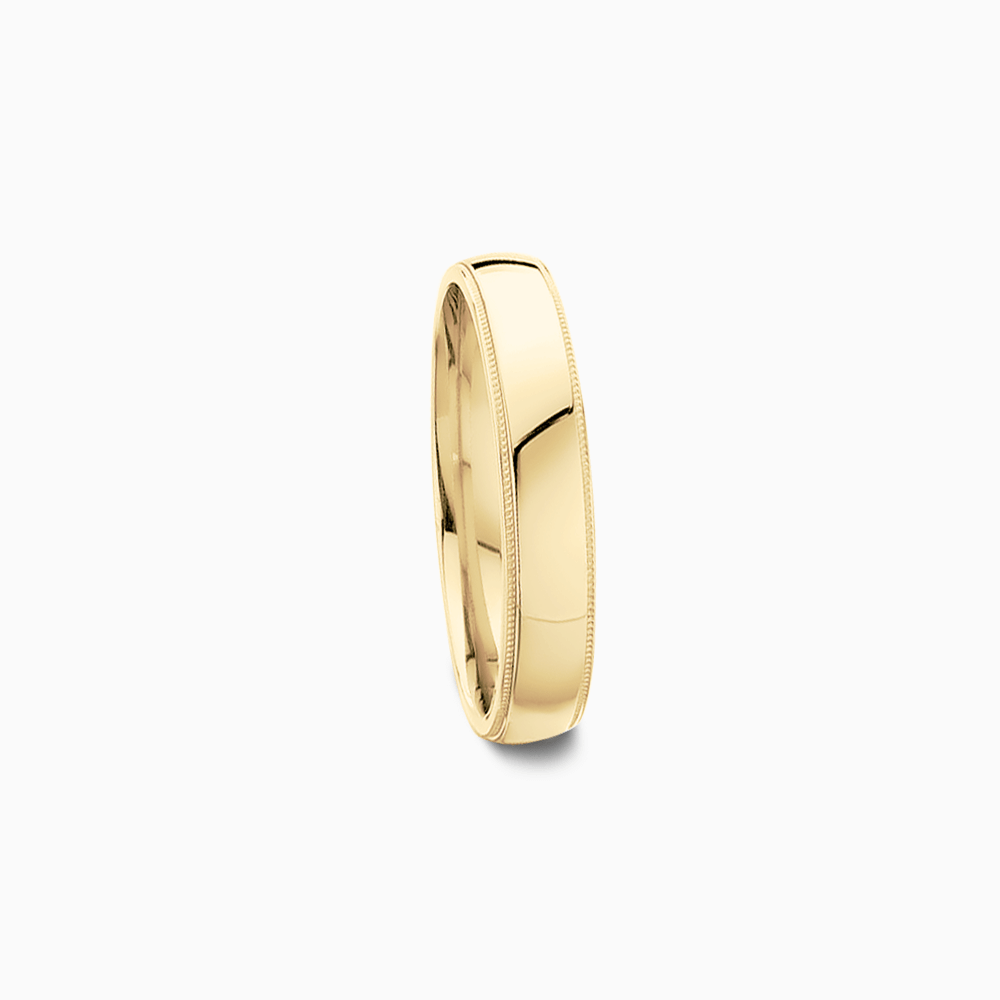 The Ecksand Milgrain Edge Wedding Ring shown with Band: 3mm in 18k Yellow Gold
