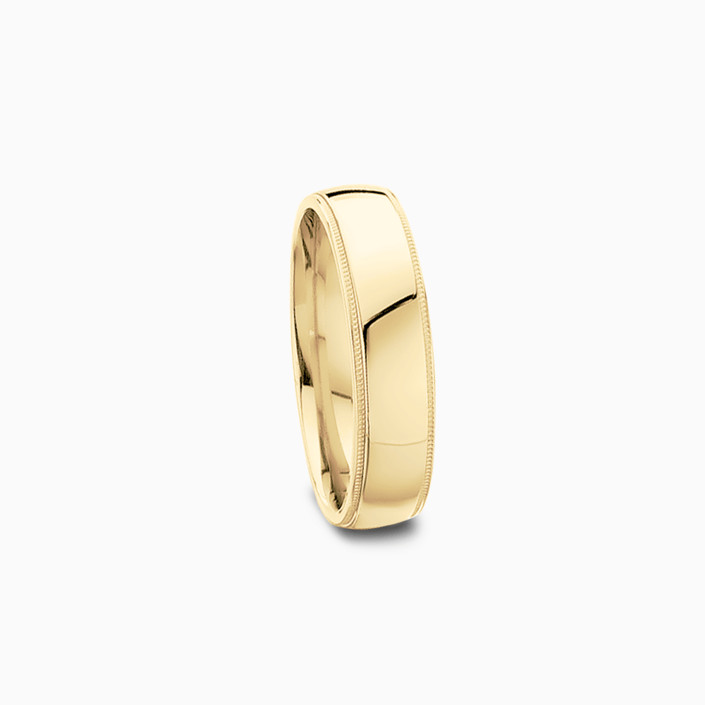 The Ecksand Milgrain Edge Wedding Ring shown with Band: 4mm in 18k Yellow Gold