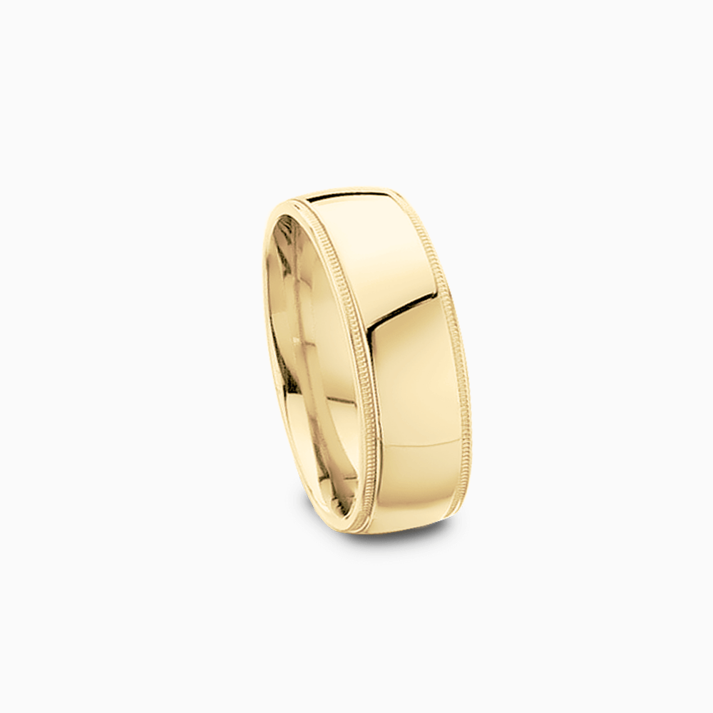 The Ecksand Thick Milgrain Edge Wedding Ring shown with Band: 6mm in 18k Yellow Gold